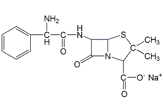 Ampicillin sodium structural formula