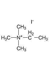 Structural formula of ethyltrimethylamine iodide
